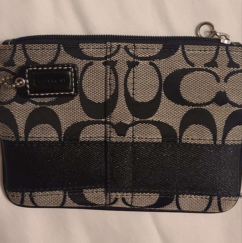 Coach Signature Black and Tan/Gray Tote - Picture 5 of 8